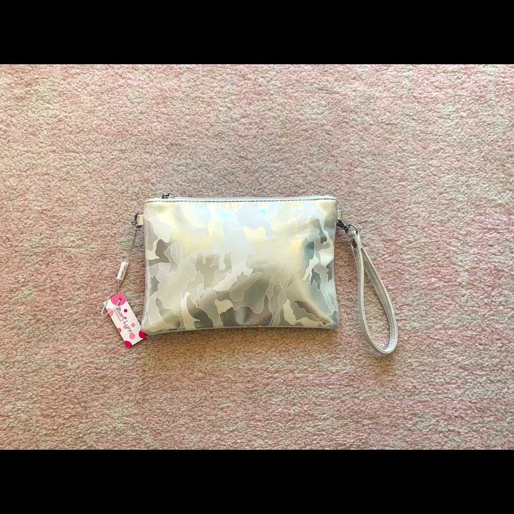 Bari Lynn Metallic Silver Camo Purse NWT